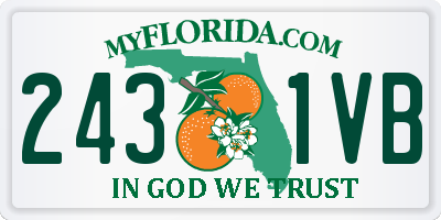 FL license plate 2431VB