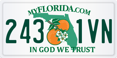 FL license plate 2431VN
