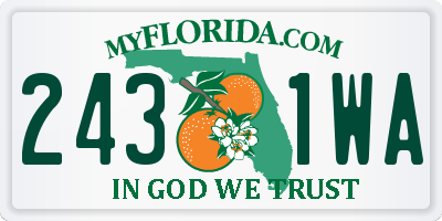 FL license plate 2431WA