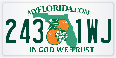 FL license plate 2431WJ