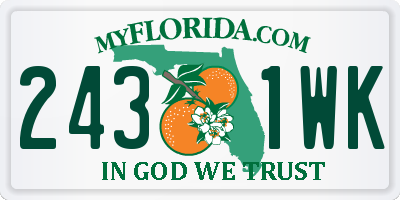 FL license plate 2431WK