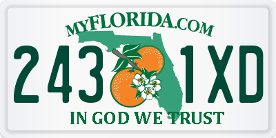 FL license plate 2431XD