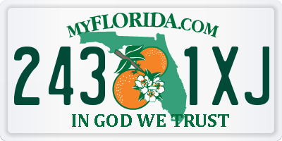 FL license plate 2431XJ