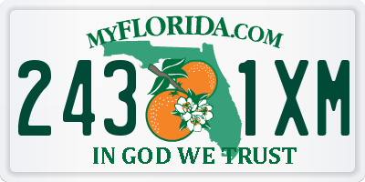 FL license plate 2431XM