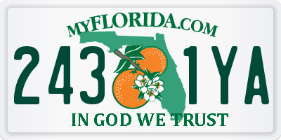 FL license plate 2431YA
