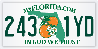 FL license plate 2431YD