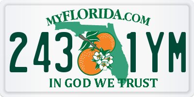 FL license plate 2431YM
