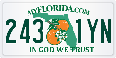 FL license plate 2431YN