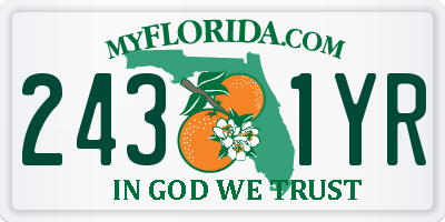 FL license plate 2431YR