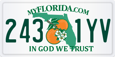 FL license plate 2431YV