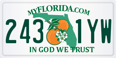 FL license plate 2431YW