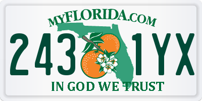 FL license plate 2431YX