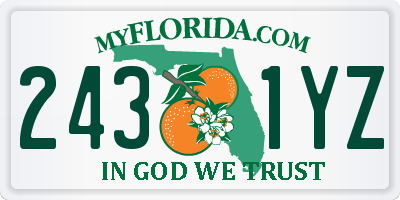 FL license plate 2431YZ