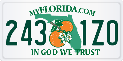 FL license plate 2431ZO
