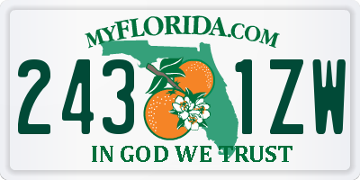 FL license plate 2431ZW