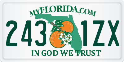 FL license plate 2431ZX