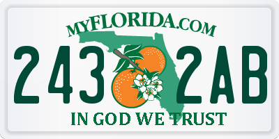 FL license plate 2432AB