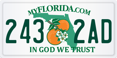 FL license plate 2432AD