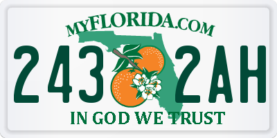 FL license plate 2432AH