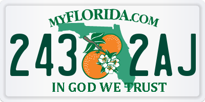 FL license plate 2432AJ