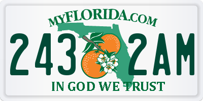 FL license plate 2432AM