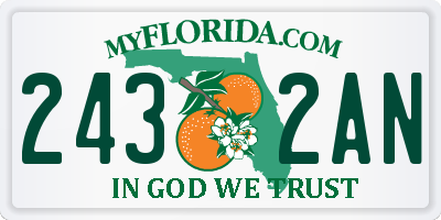 FL license plate 2432AN