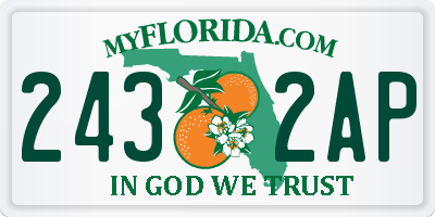 FL license plate 2432AP