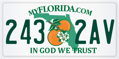 FL license plate 2432AV