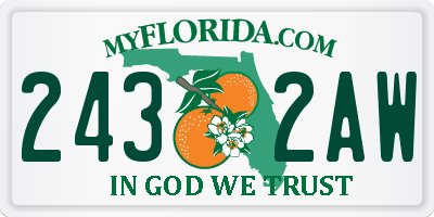 FL license plate 2432AW