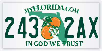 FL license plate 2432AX
