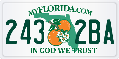 FL license plate 2432BA