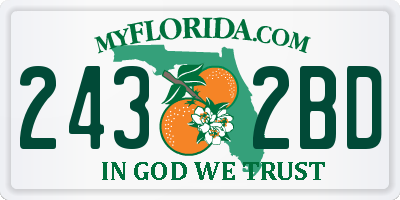 FL license plate 2432BD