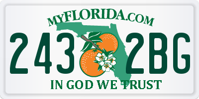 FL license plate 2432BG