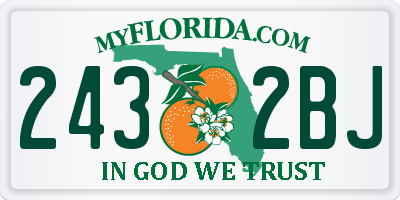 FL license plate 2432BJ