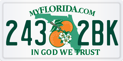 FL license plate 2432BK