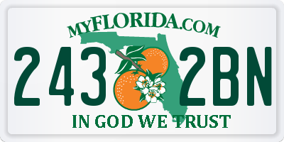 FL license plate 2432BN