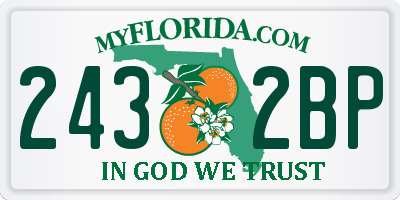 FL license plate 2432BP