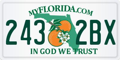 FL license plate 2432BX