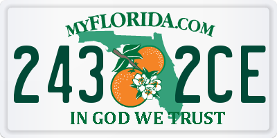 FL license plate 2432CE