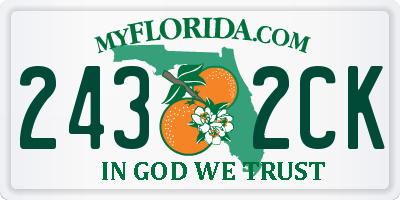FL license plate 2432CK