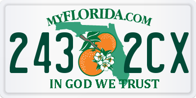 FL license plate 2432CX