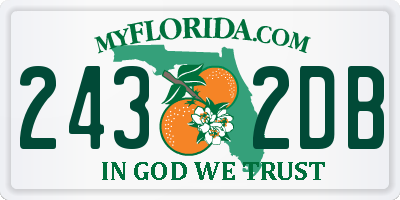 FL license plate 2432DB