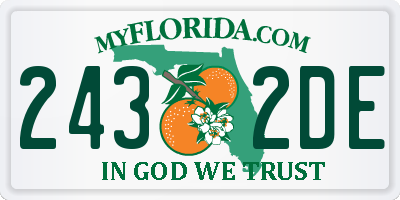 FL license plate 2432DE