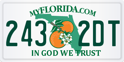 FL license plate 2432DT