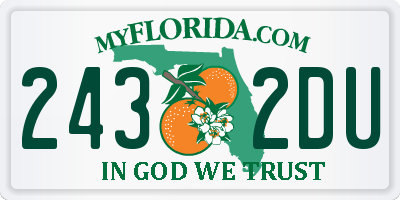 FL license plate 2432DU