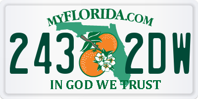 FL license plate 2432DW