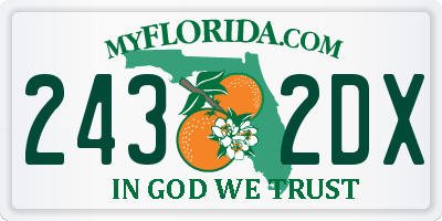 FL license plate 2432DX