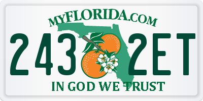 FL license plate 2432ET