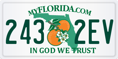 FL license plate 2432EV