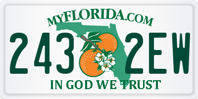 FL license plate 2432EW